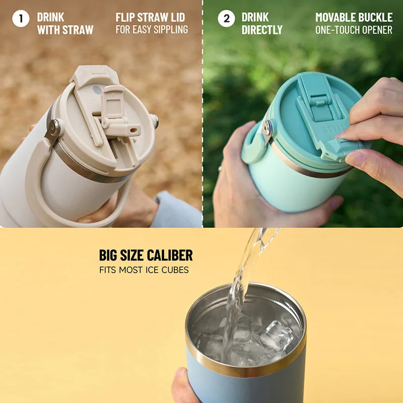 TYESO Thermos Tasse à Café avec Anse (600ml / 900ml / 1200ml)