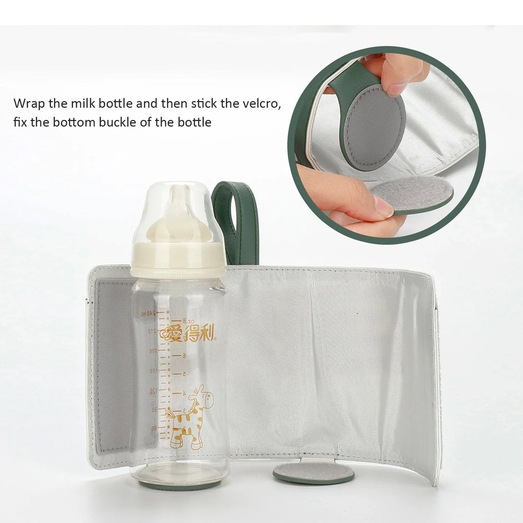 Chauffe-Biberon Nomade USB en Cuir PU – Température Réglable 3 Niveaux