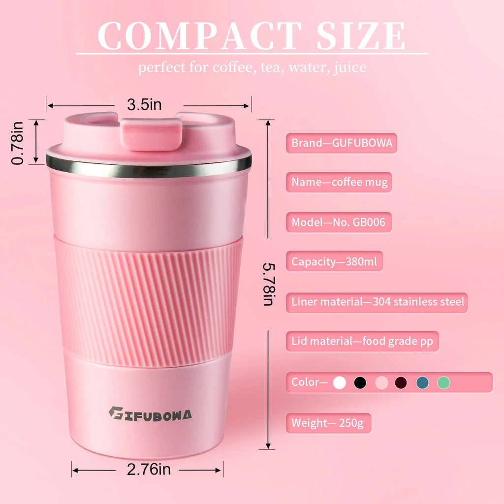 Mug de Voyage Isotherme en Acier Inoxydable (380ml)