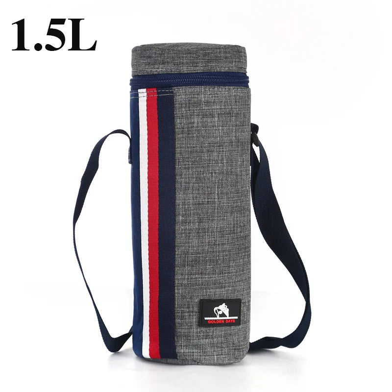 Sac Isotherme Grand Format 2L en Tissu Oxford – Pochette Gourde de Camping