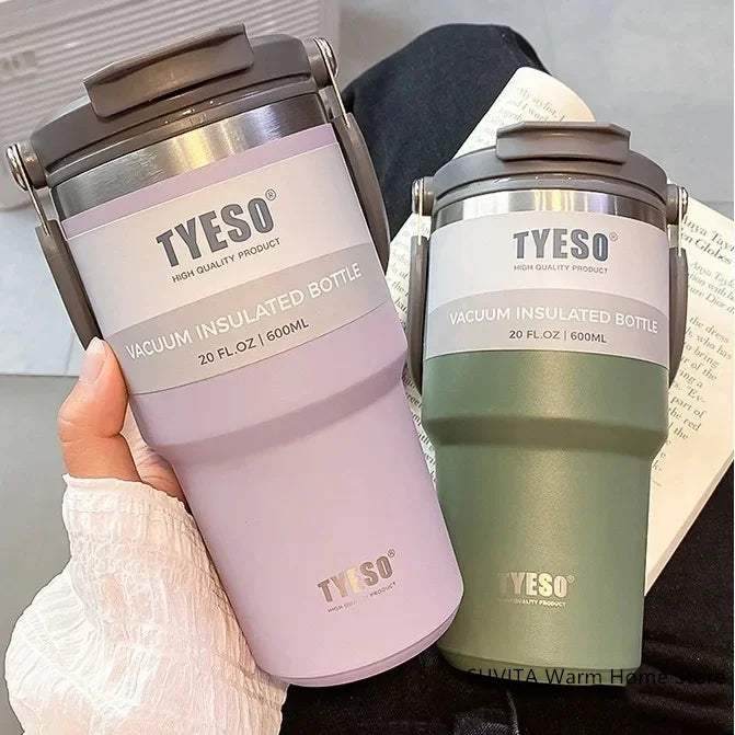 TYESO Thermos Tasse à Café avec Anneau de Levage (600ml à 1200ml)