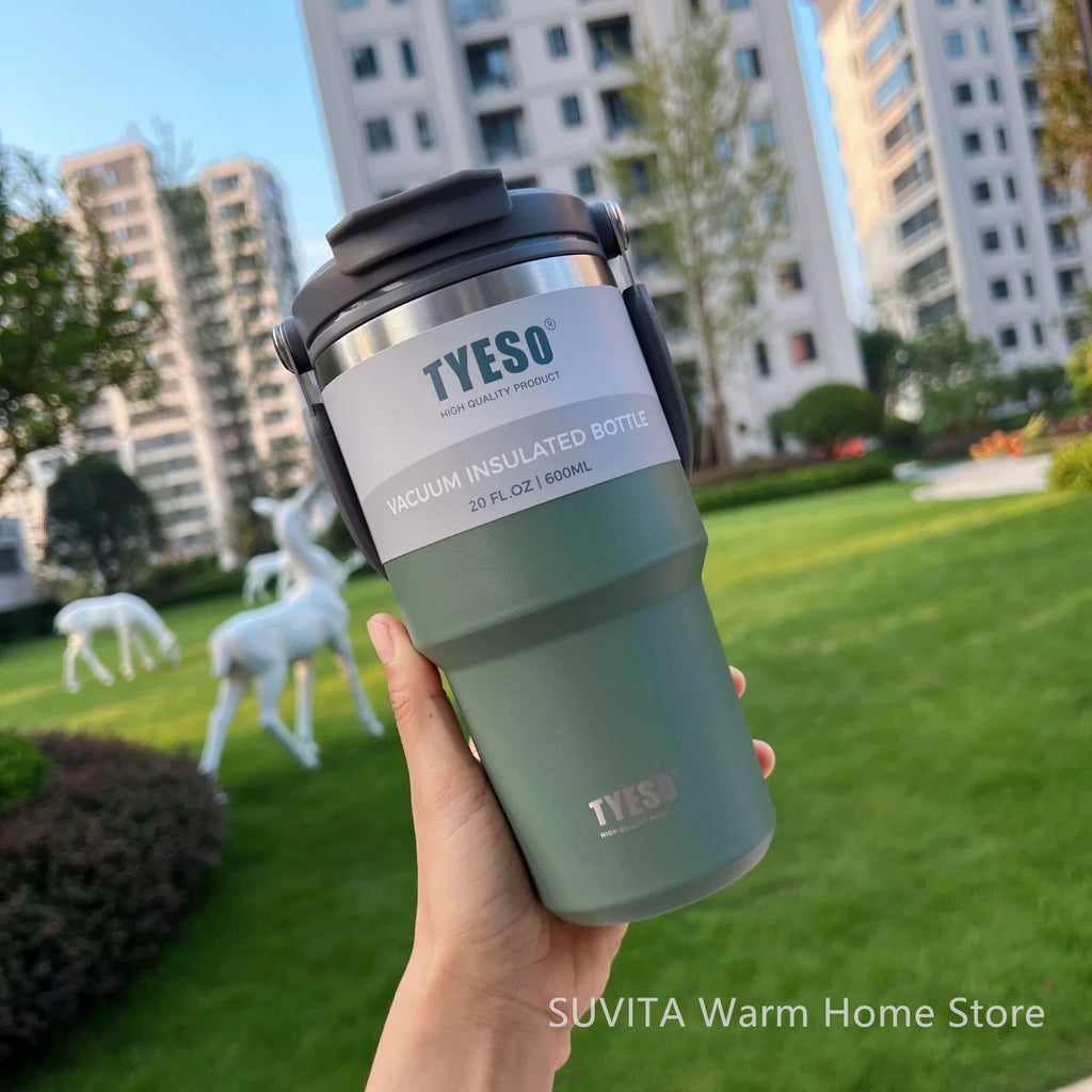 TYESO Thermos Tasse à Café avec Anneau de Levage (600ml à 1200ml)
