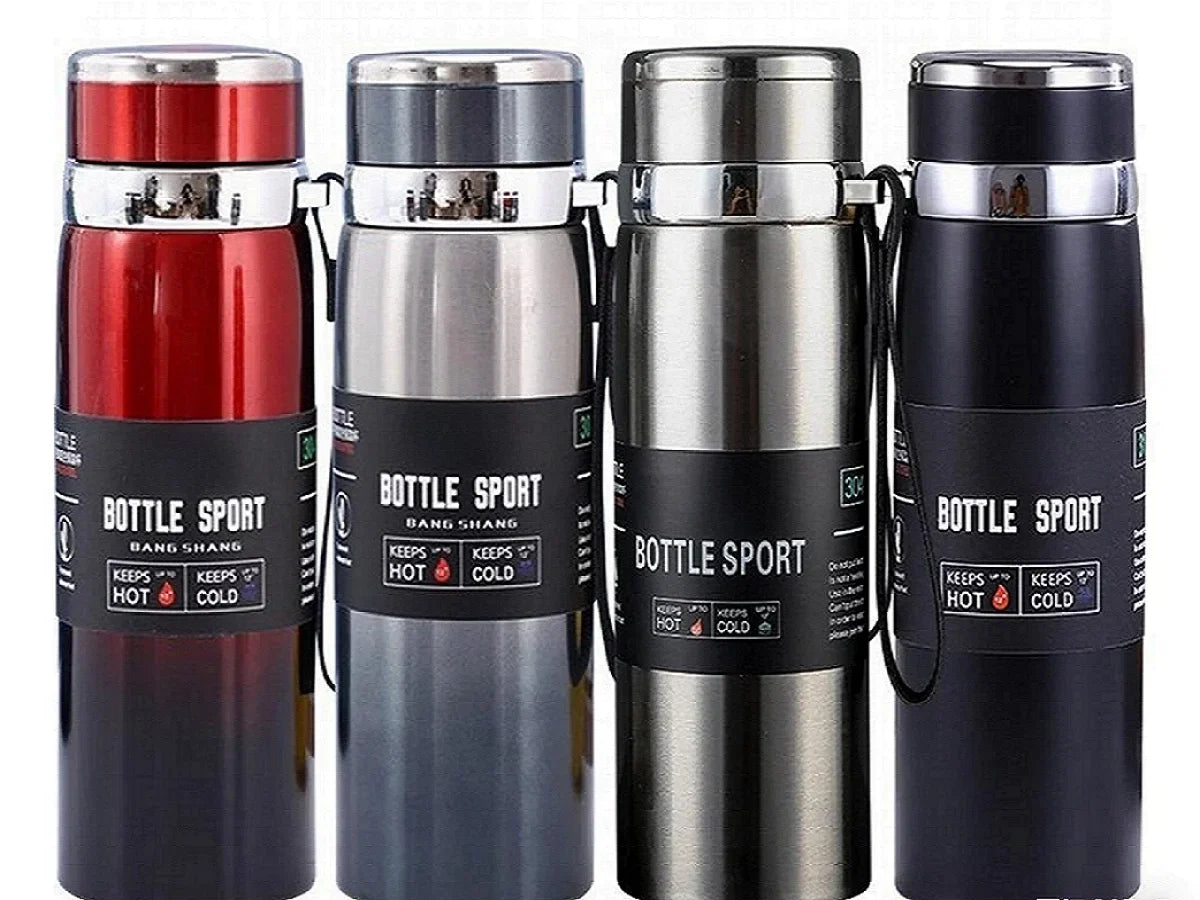 Gourde Isotherme Inox 1L – Thermos Grande Capacité pour Eau, Thé et Café