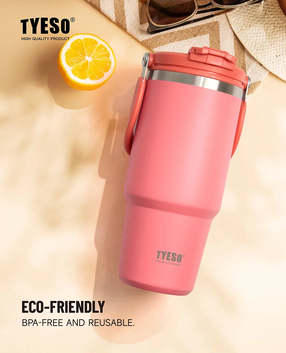 TYESO Thermos Tasse à Café avec Anse (600ml / 900ml / 1200ml)