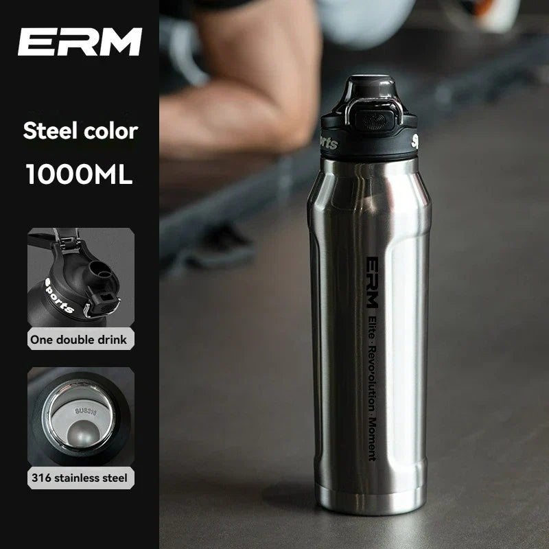 Gourde Isotherme Sport en Inox avec Poignée - Double Paroi Chaud/Froid
