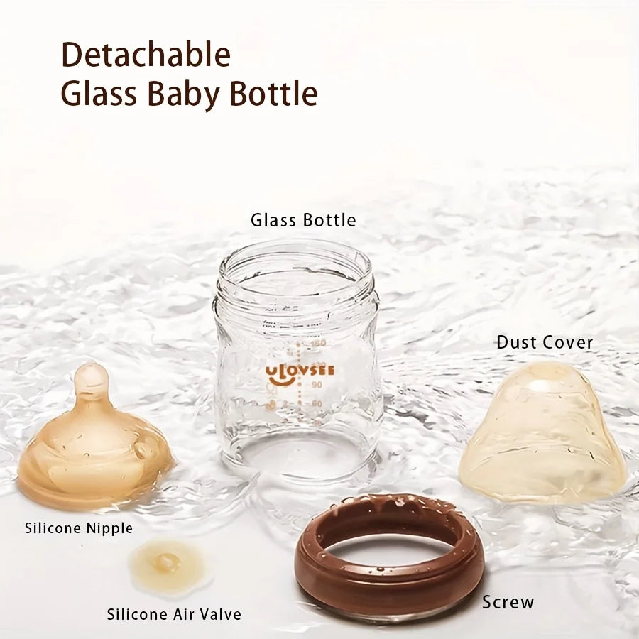 Biberon Évolutif en Verre Borosilicate Anti-Colique – Col Large / 240ml