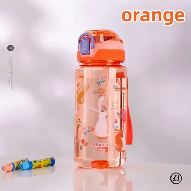 Gourde Dinosaure Enfant 600ml avec Paille – Bouteille Étanche et Pratique