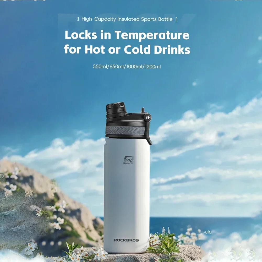 Gourde de Sport Isotherme ROCKBROS – Inox 304 / Haute Performance 24H Froid