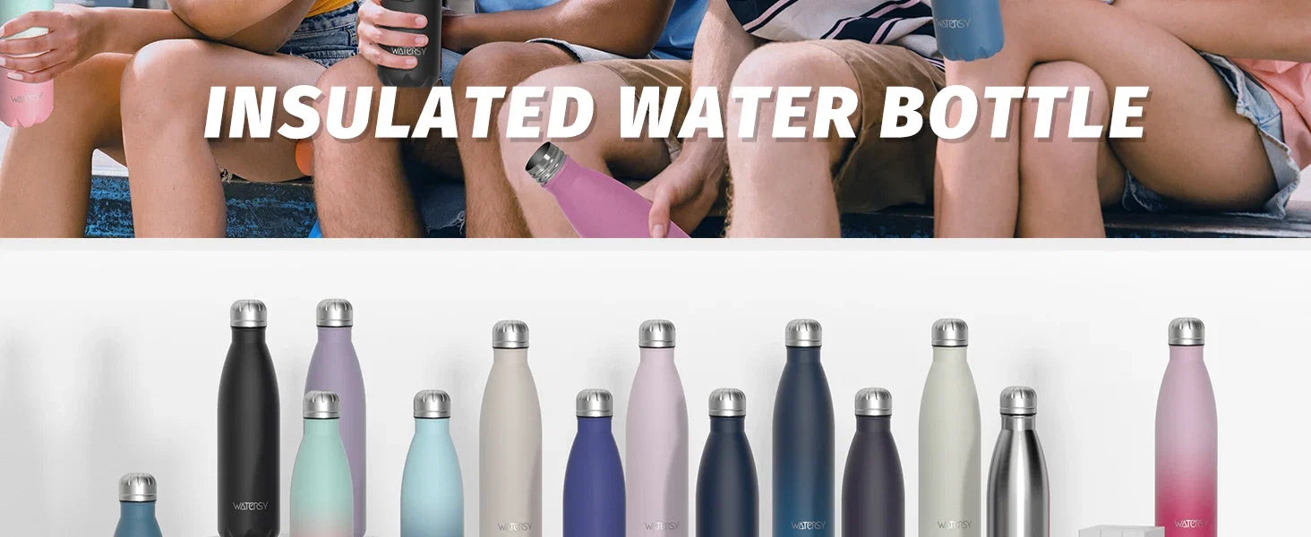 Gourde Isotherme Inox WATERSY 500ml – Bouteille de Sport Étanche Sans BPA