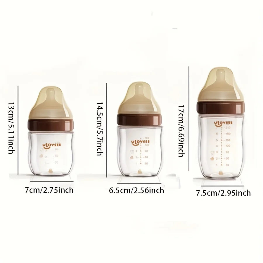 Biberon Évolutif en Verre Borosilicate Anti-Colique – Col Large / 240ml