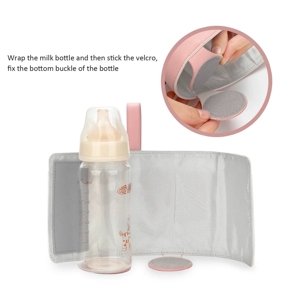 Chauffe-Biberon Nomade USB en Cuir PU – Température Réglable 3 Niveaux