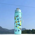 Gourde Dinosaure Enfant 750ml avec Paille – Bouteille Étanche en Silicone