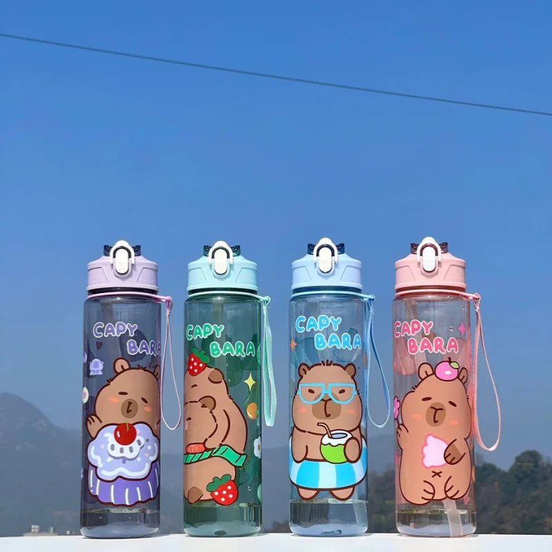 Gourde Kawaii 750ml avec Paille et Poignée – Bouteille de Sport et Voyage