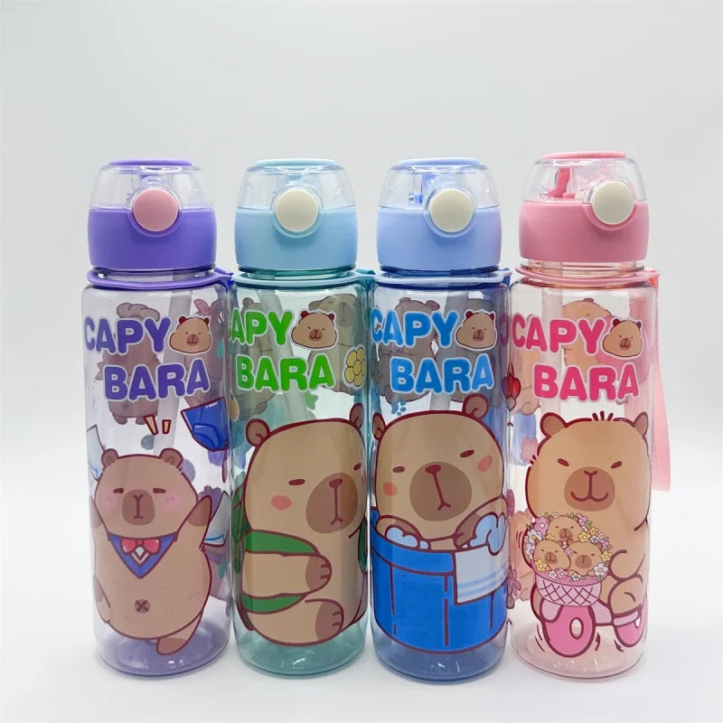 Gourde Design "Dessin Animé" avec Paille et Corde (700ml)