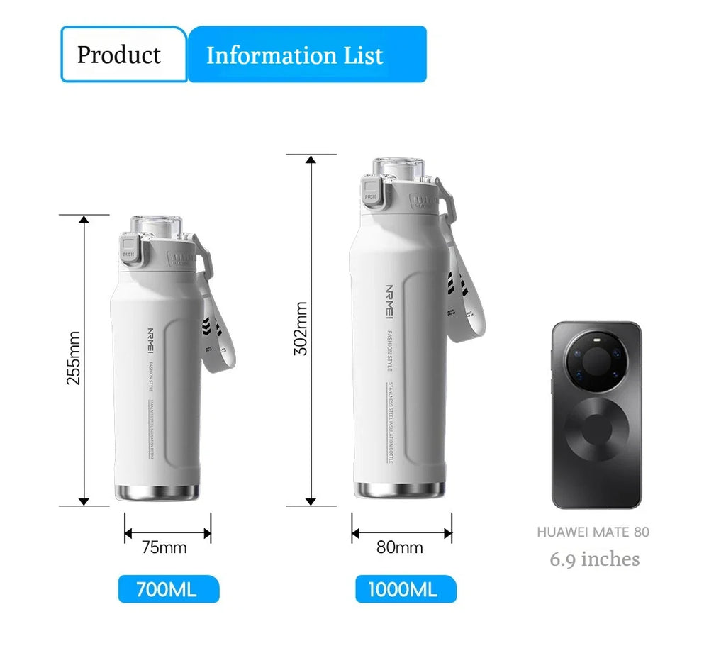 Gourde Thermos Haute Performance nRMEi – Inox 316 Double Paroi / Isolation 24H