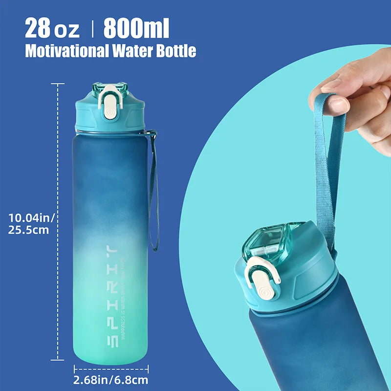 Gourde de Sport de Motivation avec Marqueur de Temps – Sans BPA / 750ml - 800ml