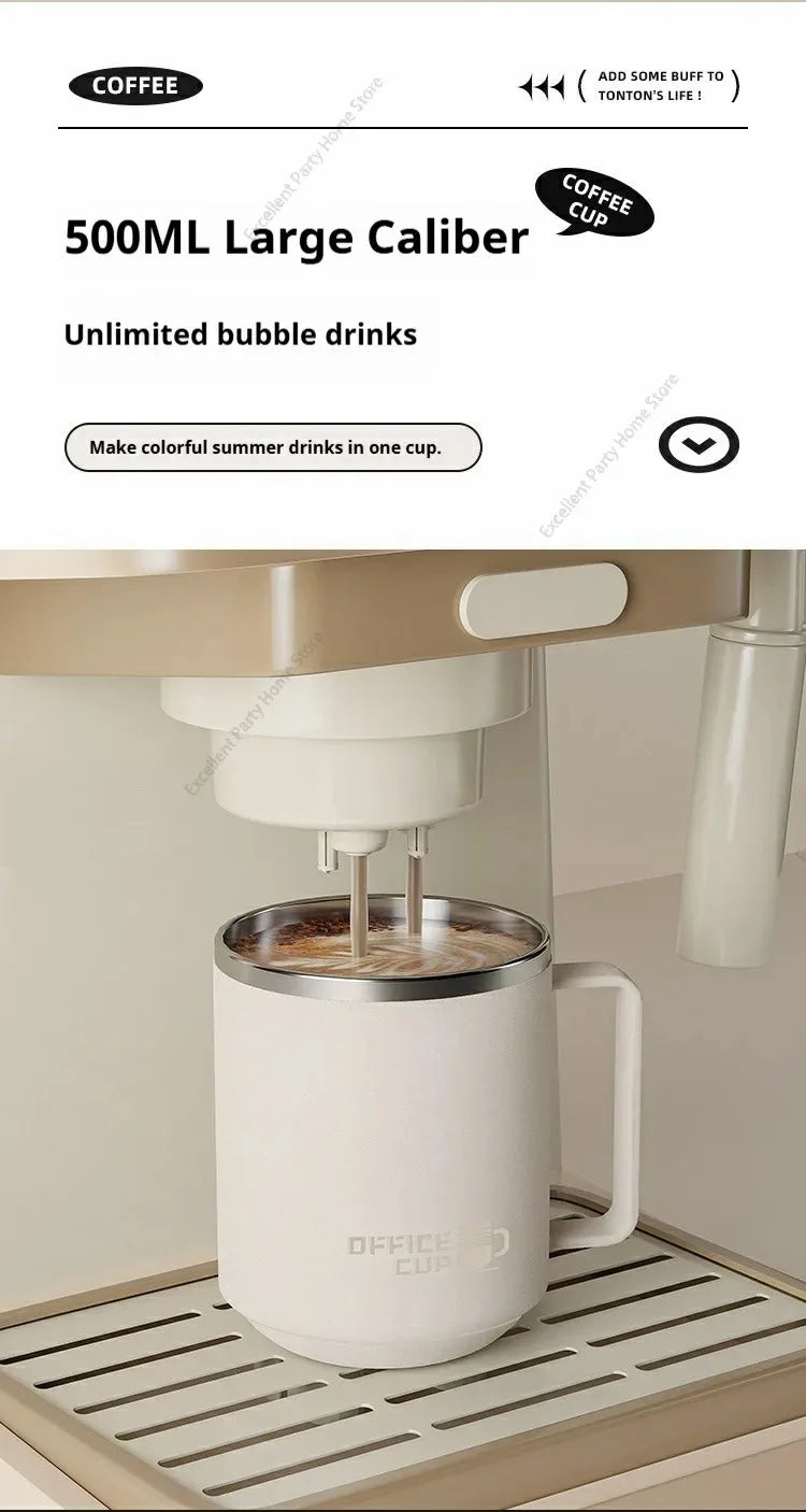 Mug à Café Isotherme avec Poignée – Tasse de Voyage Étanche en Inox / 500ml