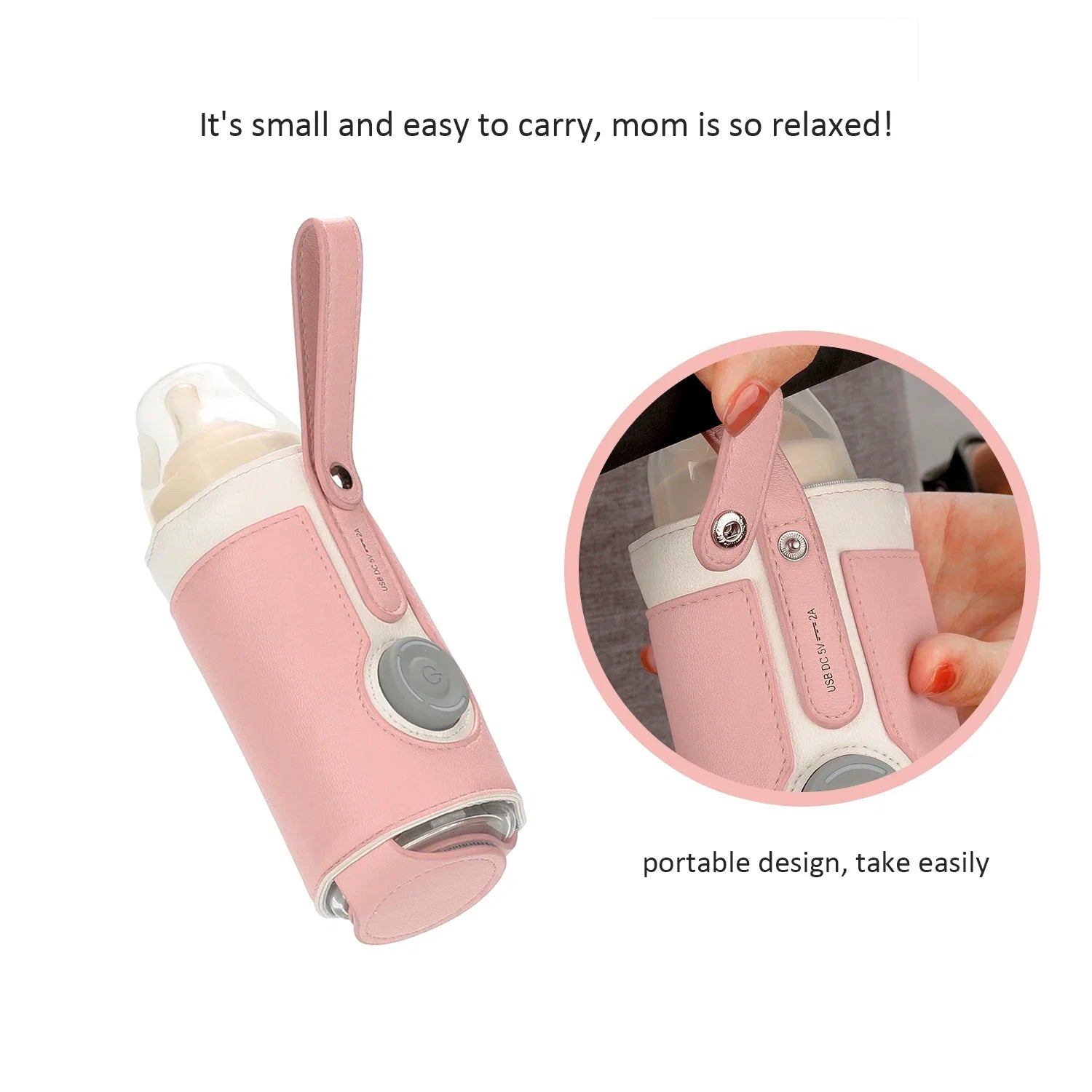 Chauffe-Biberon Nomade USB en Cuir PU – Température Réglable 3 Niveaux