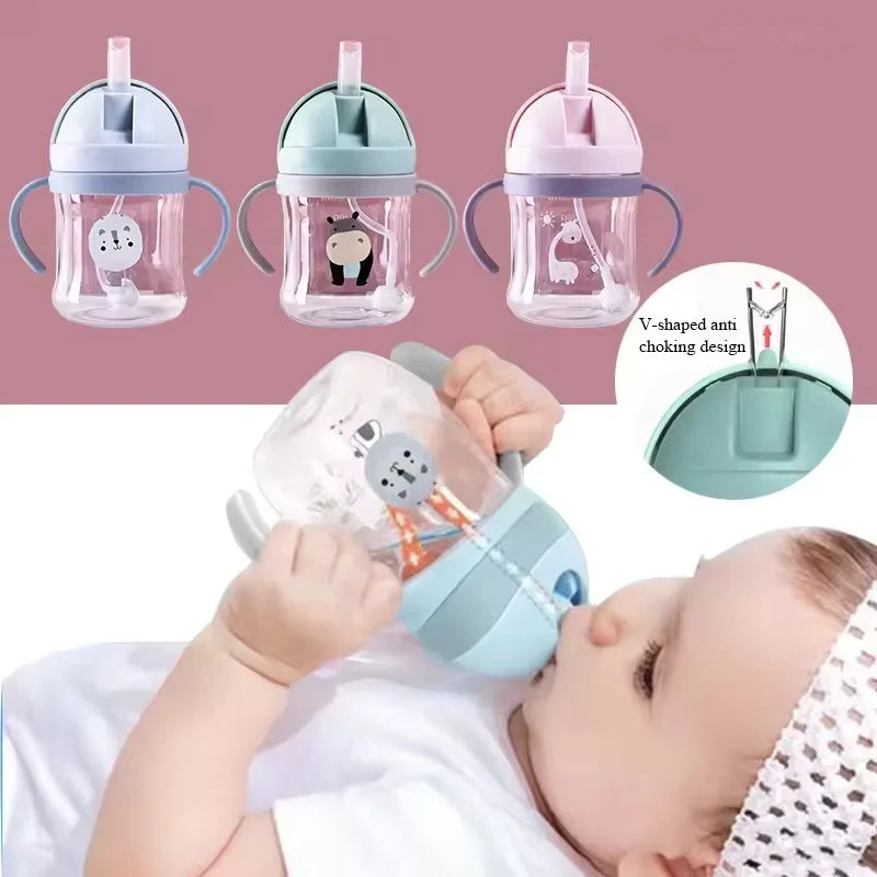 Tasse d'Apprentissage Bébé Anti-Fuite avec Paille à Bille Gravitaire 360° – 250ml