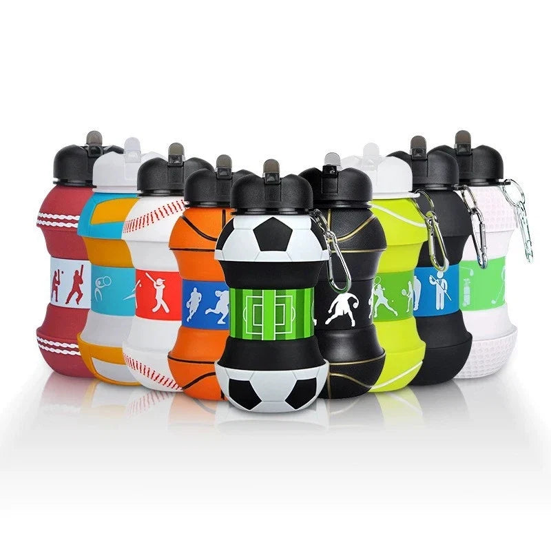 Gourde Pliable en Silicone Sport & Football – Sans BPA et Anti-Choc / Format Voyage