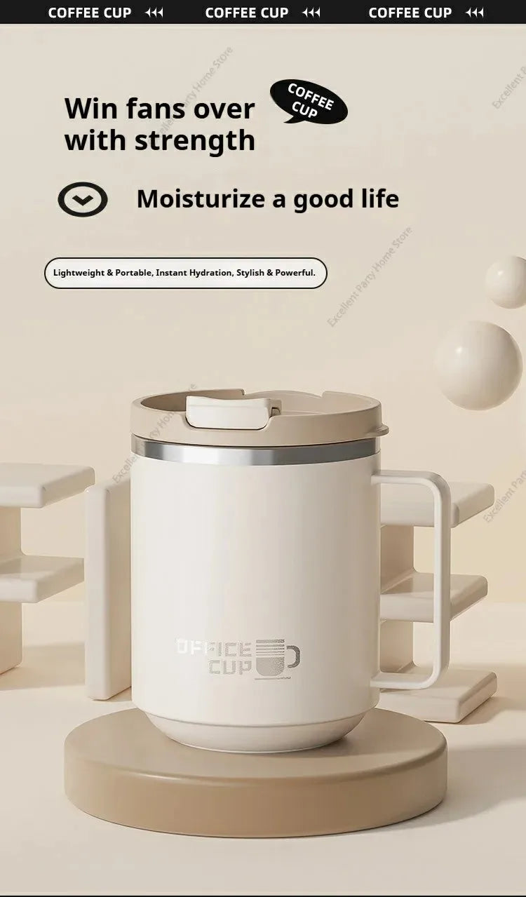 Mug à Café Isotherme avec Poignée – Tasse de Voyage Étanche en Inox / 500ml