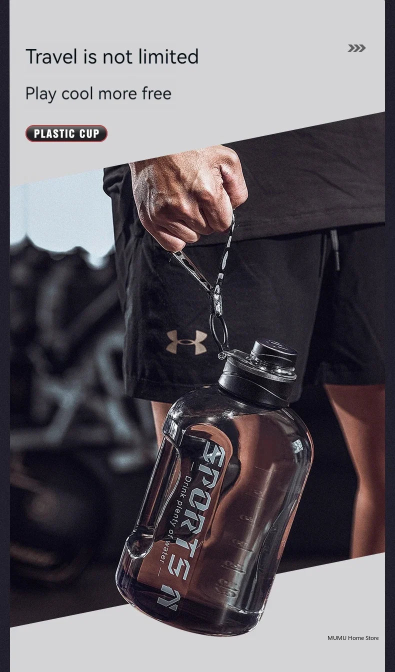 1.7L/2.7L/4L/5L bouteille d'eau de sport salle de sport cyclisme tasse Portable grande capacité bouteille d'eau pour Fitness Camping hommes eau Kellte
