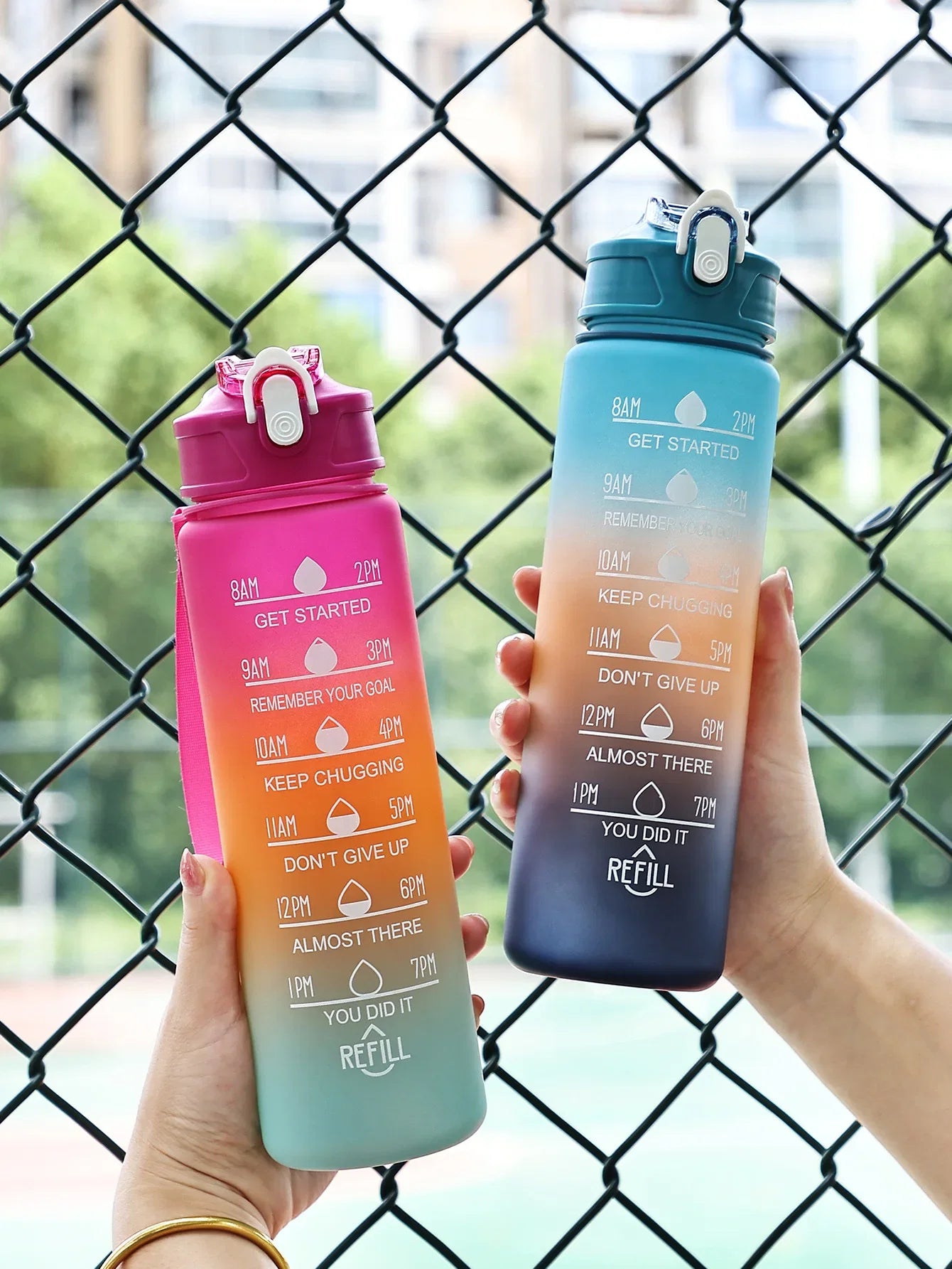 Gourde de Sport de Motivation avec Marqueur de Temps – Sans BPA / 750ml - 800ml