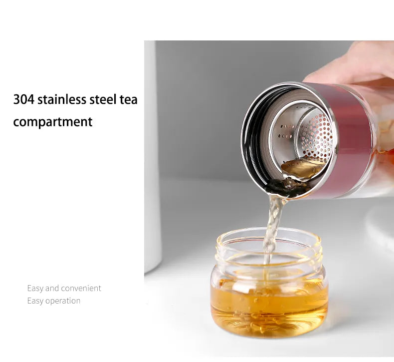 Tasse à Thé Portative en Verre Thermorésistant