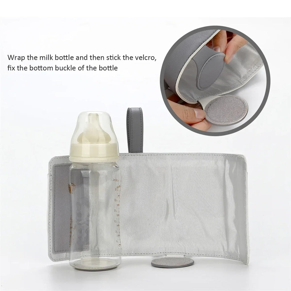 Chauffe-Biberon Nomade USB en Cuir PU – Température Réglable 3 Niveaux