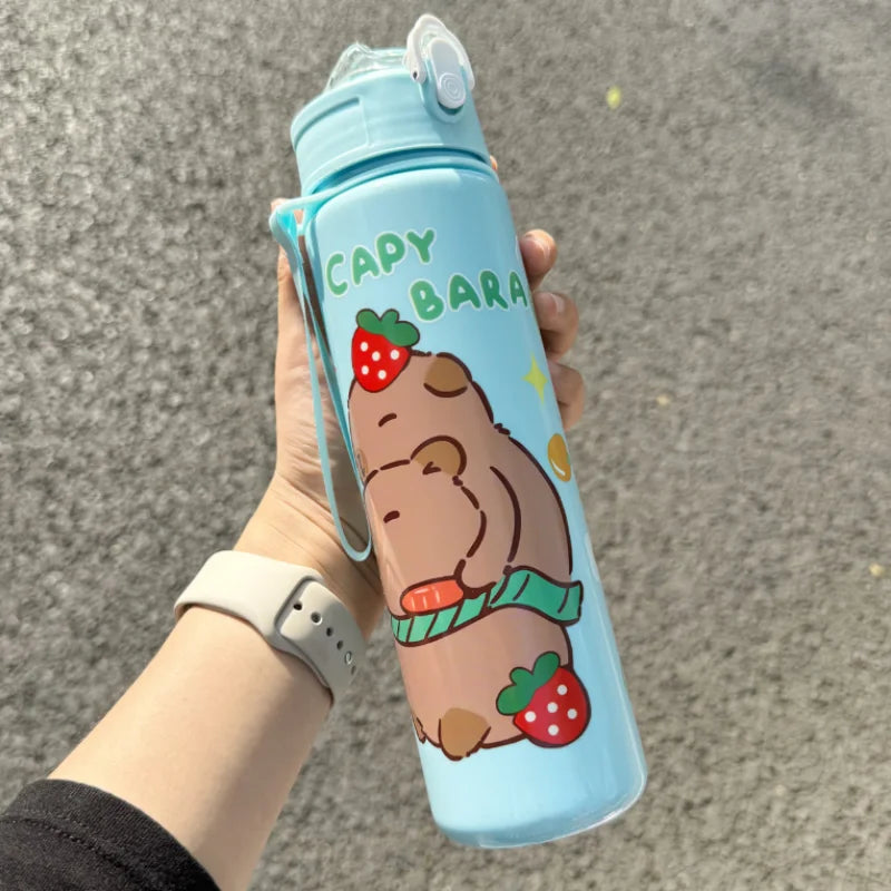 Gourde Kawaii 750ml avec Paille et Poignée – Bouteille de Sport et Voyage