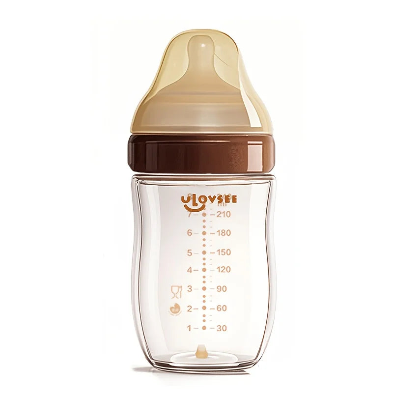 Biberon Évolutif en Verre Borosilicate Anti-Colique – Col Large / 240ml