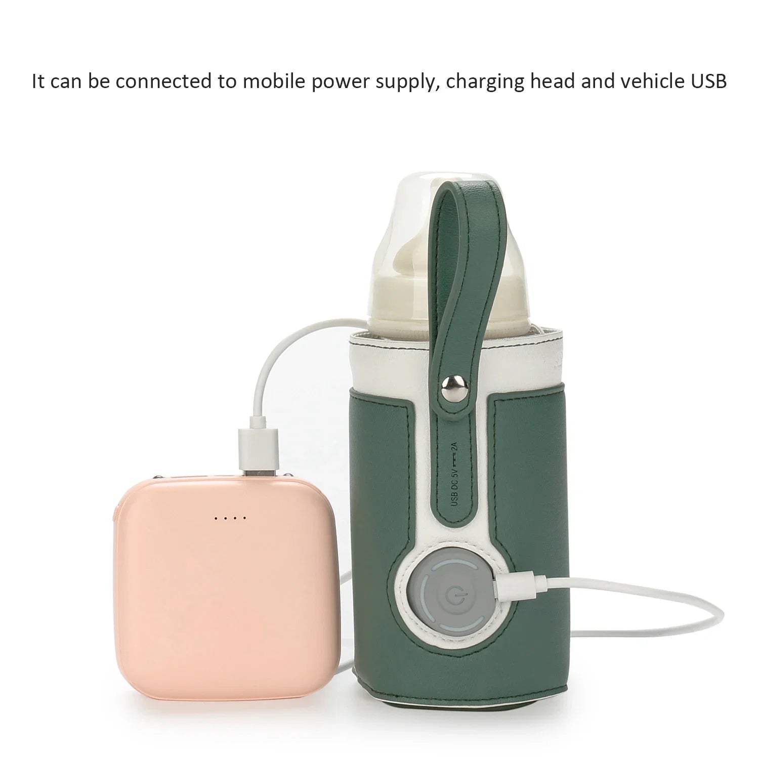 Chauffe-Biberon Nomade USB en Cuir PU – Température Réglable 3 Niveaux