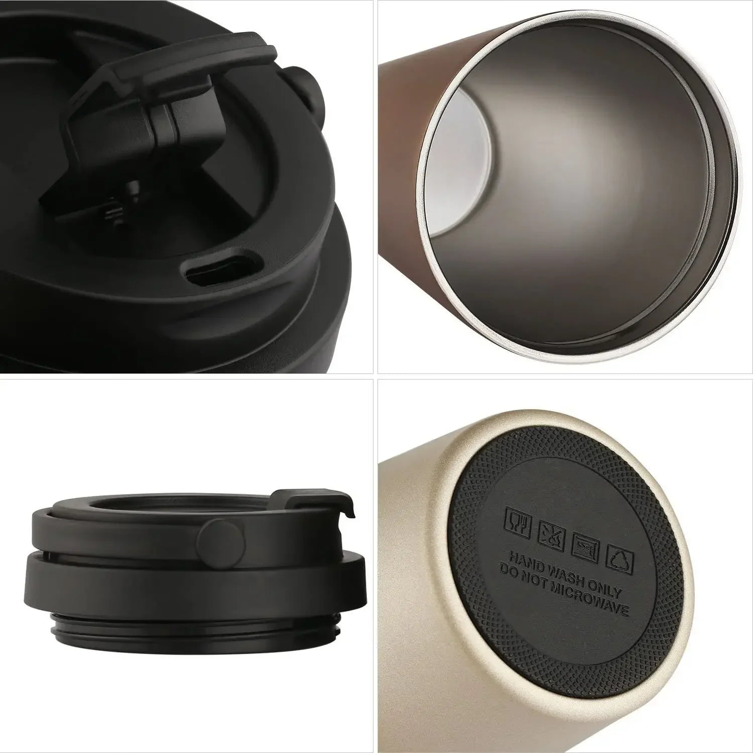 Gobelet Isotherme de Voyage avec Couvercle Coulissant – Inox Double Paroi / Anti-Fuite