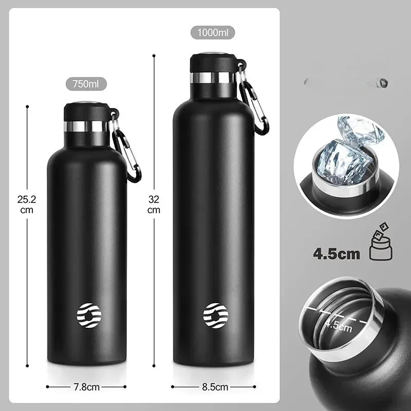 Gourde Isotherme Inox FEIJIAN 1L – Bouteille de Sport Étanche et Sans BPA