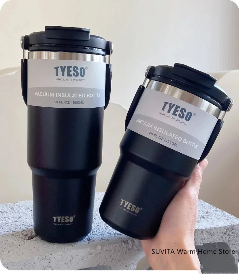 TYESO Thermos Tasse à Café avec Anneau de Levage (600ml à 1200ml)