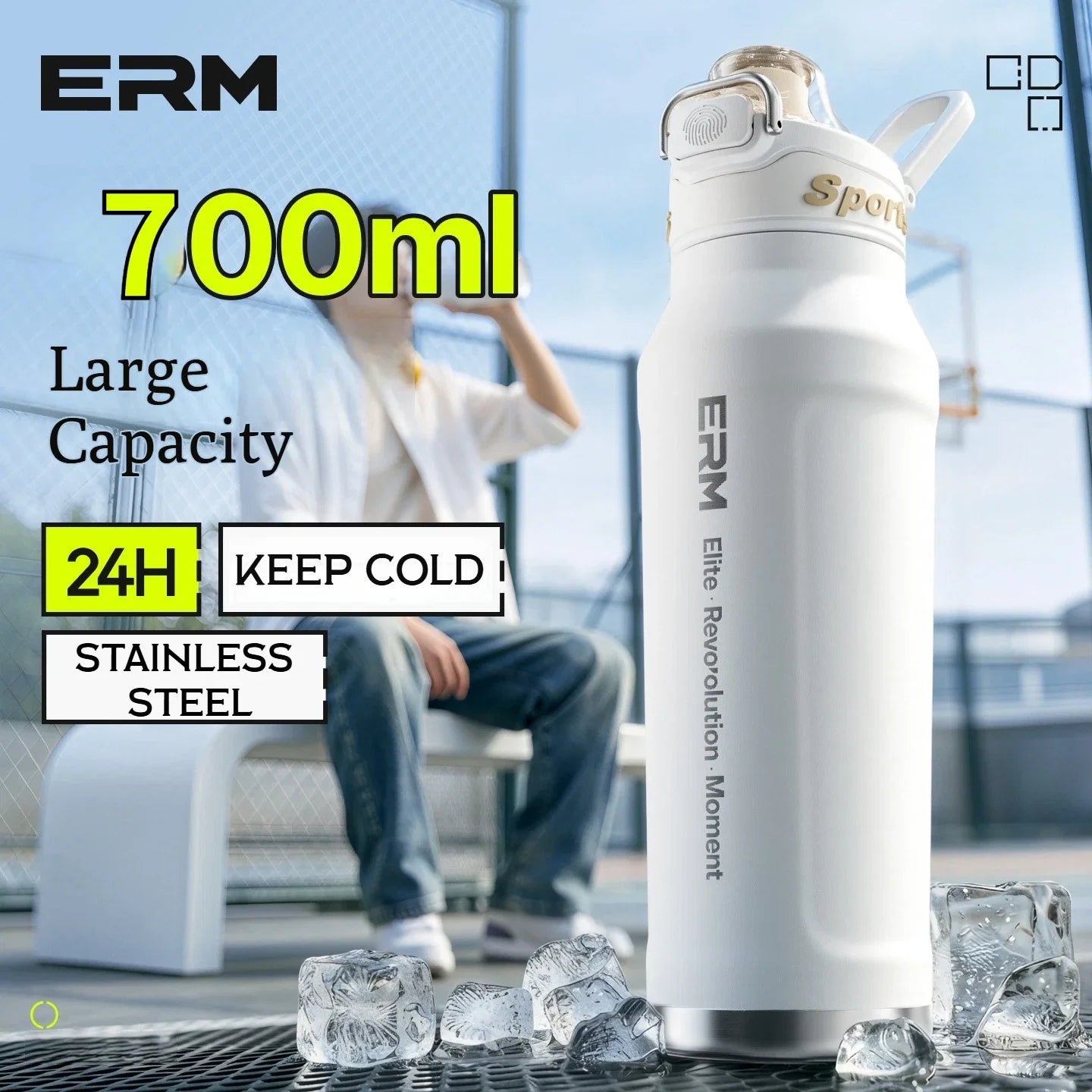 Tasse isolée de 700ml en acier inoxydable, bouteille d'eau pour Sports de plein air, tasse thermique pour le bureau et la maison, garde le froid et la chaleur, flacon sous vide