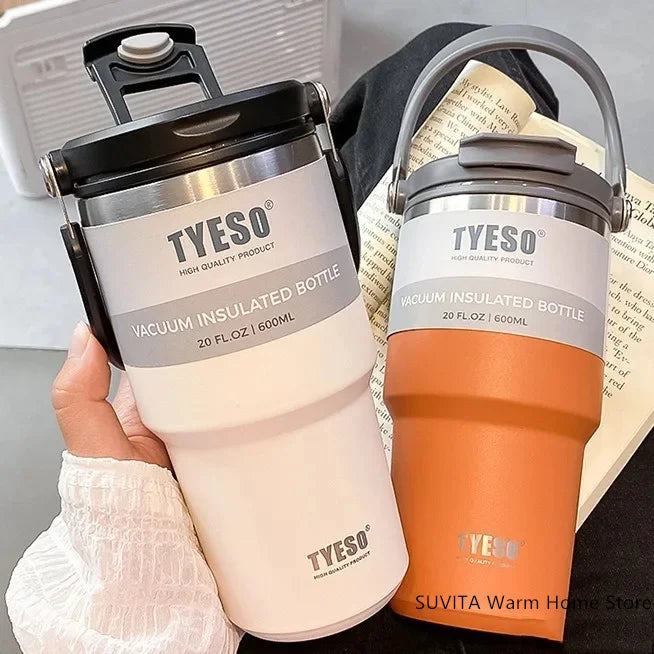 TYESO Thermos Tasse à Café avec Anneau de Levage (600ml à 1200ml)