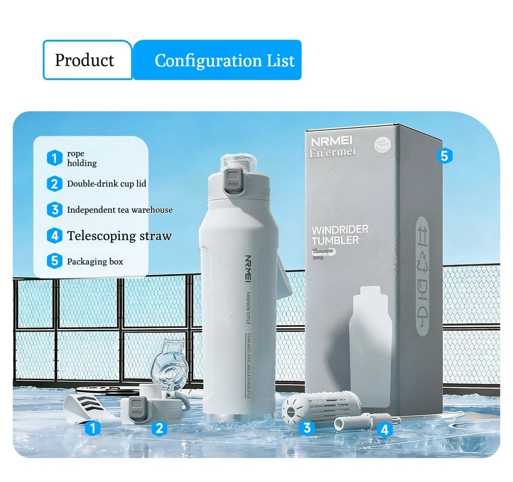 Gourde Thermos Haute Performance nRMEi – Inox 316 Double Paroi / Isolation 24H