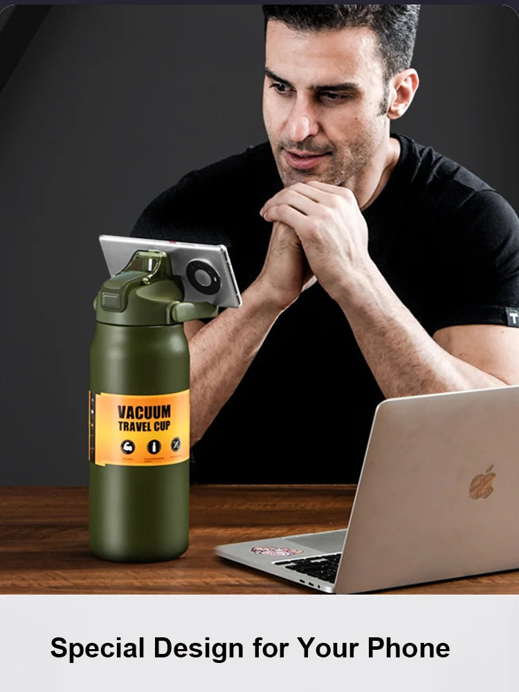 Thermos Acier Inoxydable avec Paille - 24h Chaud/Froid