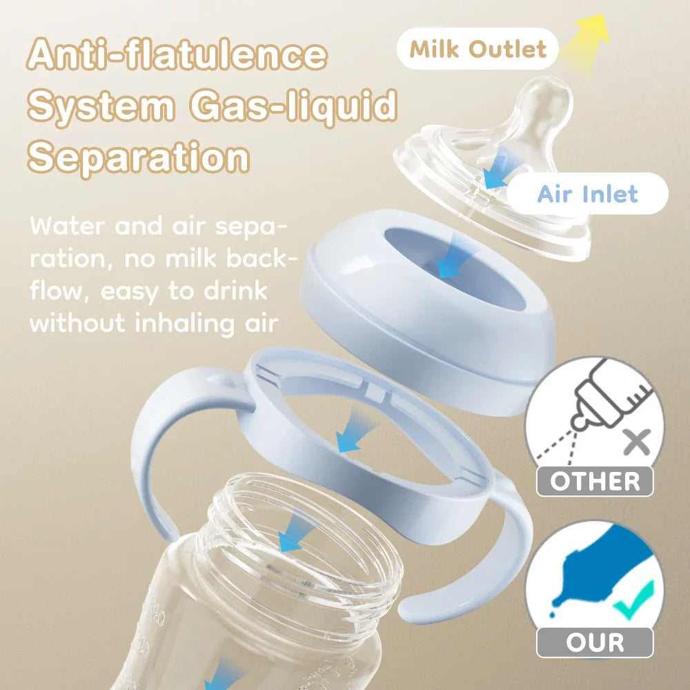 Biberon Souple en Silicone Anti-Colique MAMIJOY avec Poignées – 150ml