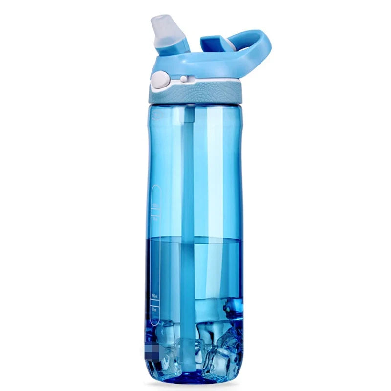 Gourde de Sport en Tritan avec Paille et Sangle – Marqueur de Temps / 750ml