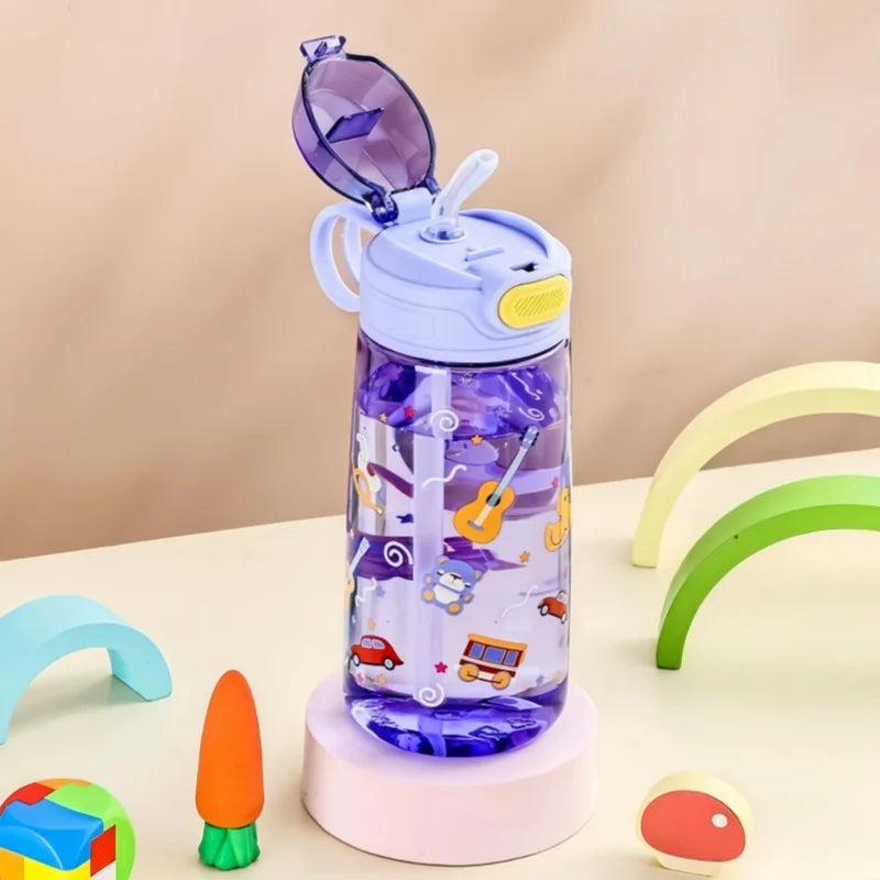 Gourde Enfant Forme Animal Mignon avec Paille et Verrou de Sécurité – 550ml