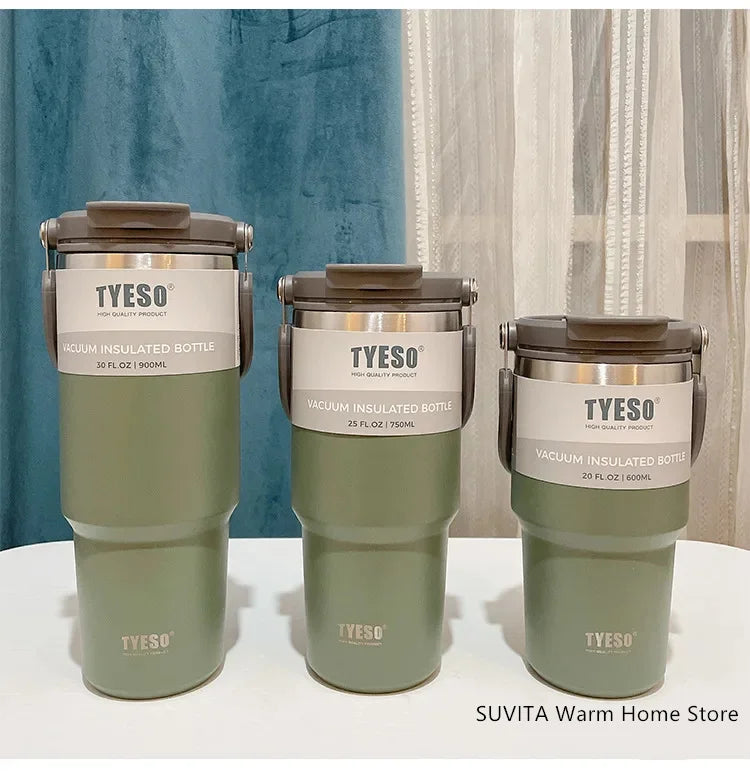 TYESO Thermos Tasse à Café avec Anneau de Levage (600ml à 1200ml)