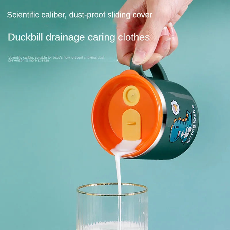 Tasse d'Apprentissage Isotherme en Inox avec Paille pour Bébé