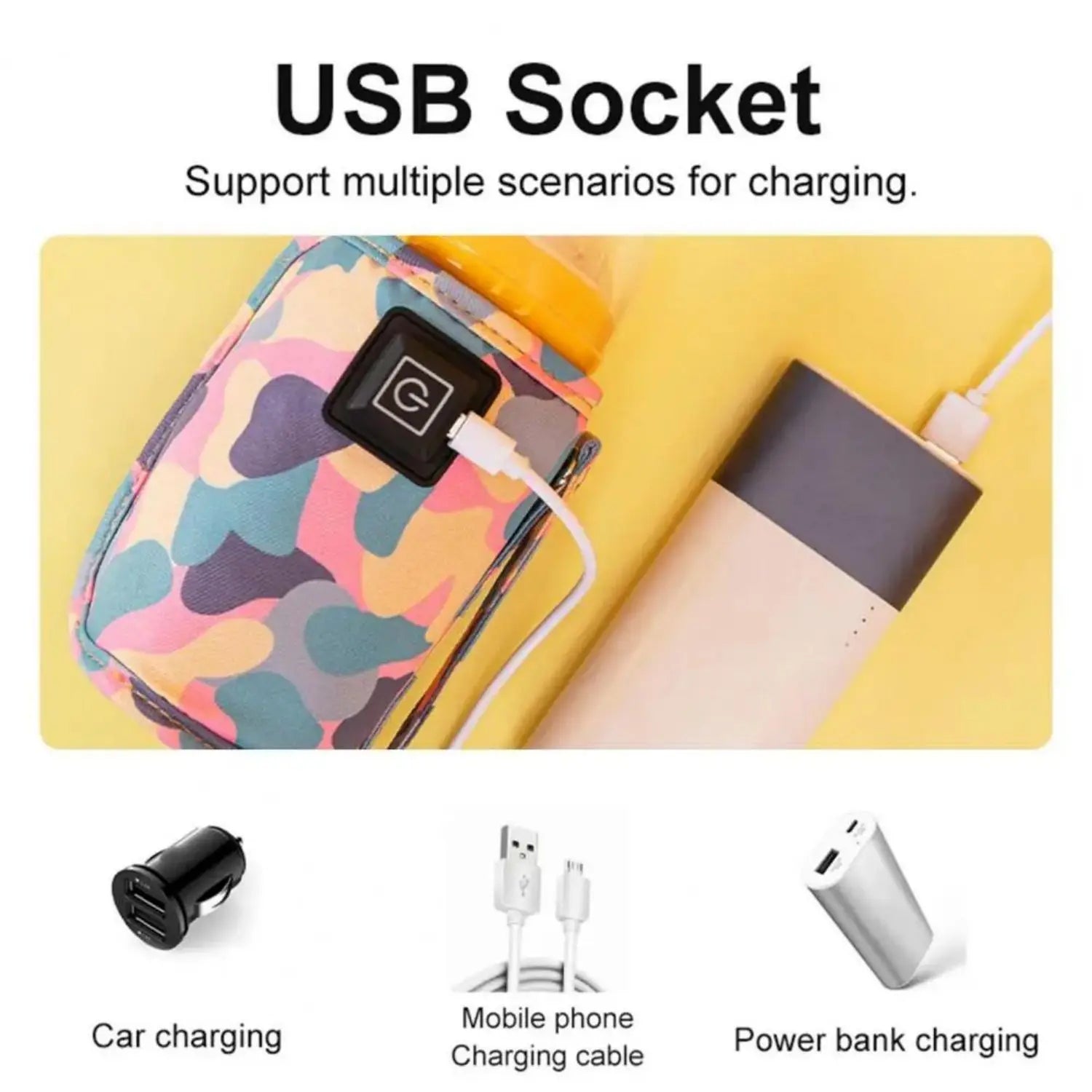 Chauffe-Biberon Portable USB et Sac Isotherme – Idéal Sorties et Voyages