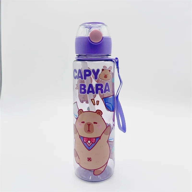 Gourde Design "Dessin Animé" avec Paille et Corde (700ml)