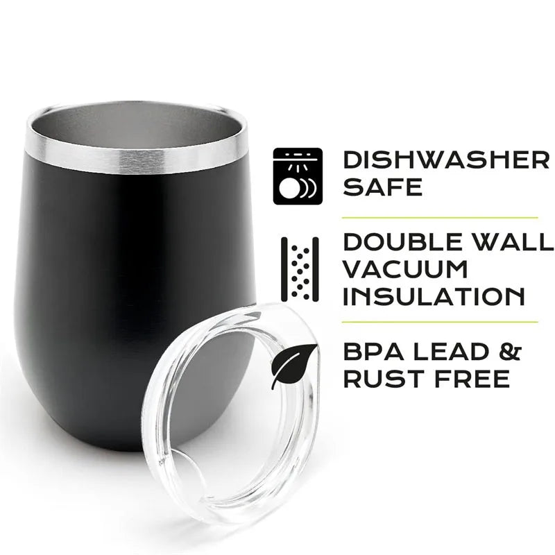 Kit Tasse à Maté Isotherme en Inox – Gobelet Yerba Mate Double Paroi avec Pailles et Couvercles / 350ml