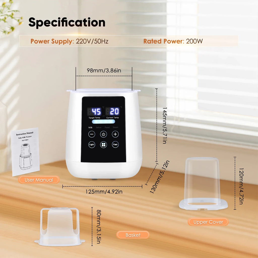 Chauffe-Biberon Électrique Multifonction 6-en-1 Jugacool – Écran LCD et Veilleuse