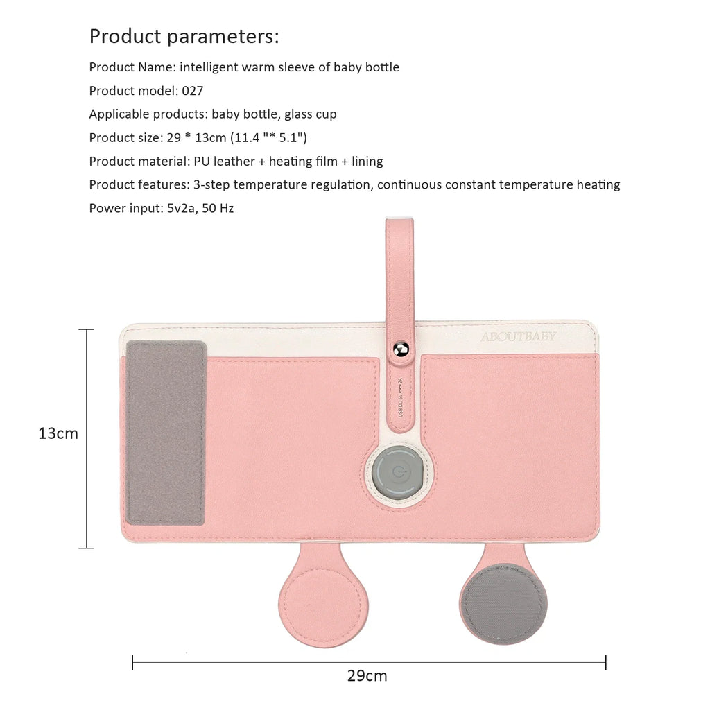 Chauffe-Biberon Nomade USB en Cuir PU – Température Réglable 3 Niveaux
