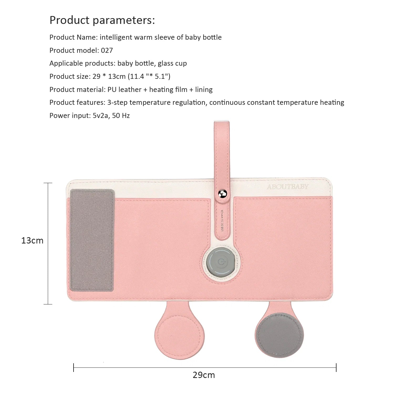 Chauffe-Biberon Nomade USB en Cuir PU – Température Réglable 3 Niveaux